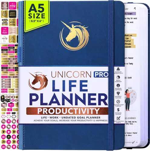 Miniatura 9 de Life Planner - Agenda diaria, semanal y mensual sin fecha con sección de presupuesto, un viaje de 12 meses para aumentar la productividad