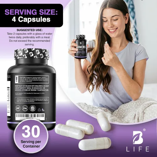 Miniatura 7 de Vitaminas para el cabello para la pérdida de cabello para mujeres – Biotina 10000 mcg – Tratamientos para el crecimiento del cabello para mujeres