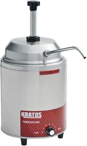 Miniatura 9 de Kratos Dispensador comercial de cobertura caliente con 2 boquillas calentadas y bomba para queso, caramelo caliente, acero inoxidable de capacidad