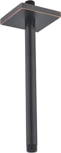 Miniatura 10 de Brazo de ducha montado en el techo de 4 pulgadas, extensión de cabezal de ducha negro mate con escudo único a juego, conexión estándar de 1/2