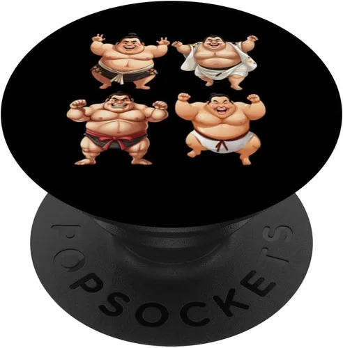 Miniatura 6 de Divertido luchador de sumo gordo 4 luchadores de sumo PopSockets MagSafe PopGrip para iPhone