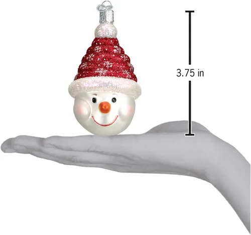 Miniatura 3 de Old World Christmas Muñeco de nieve brillante de caramelo en espiral, ornamento de vidrio soplado para árbol de Navidad, decoración festiva