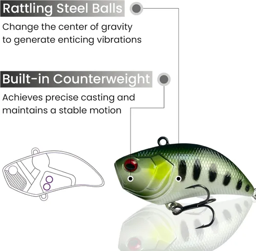 Miniatura 3 de Pristis Jig Head Fishing Lures for Freshwater Saltwater, Weedless Swim Jig Teasers with Sharp Hooks & Exquisite Coating, Pre-Rigged Vibrating Juego