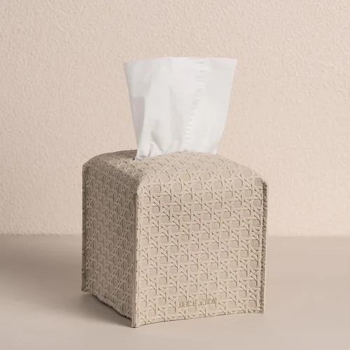 Miniatura 9 de OLETHA Funda cuadrada para caja de pañuelos, decoración estética de escritorio para habitación, hogar y oficina, soporte para cajas de pañuelos