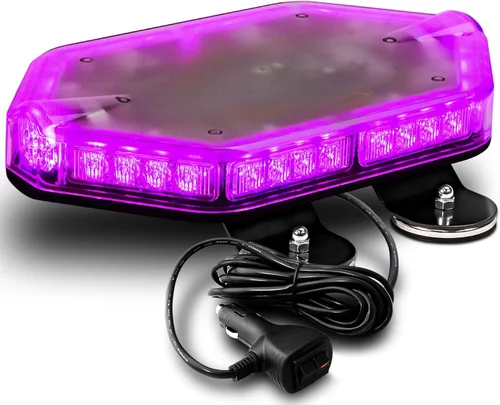 Miniatura 23 de NanoFlare NFMB56 Mini Barra de Luz Estroboscópica LED Roja Blanca de 17" 12V 56W [Clase SAE 1] [Imán/Montaje Permanente] Barra de Luz de Baliza
