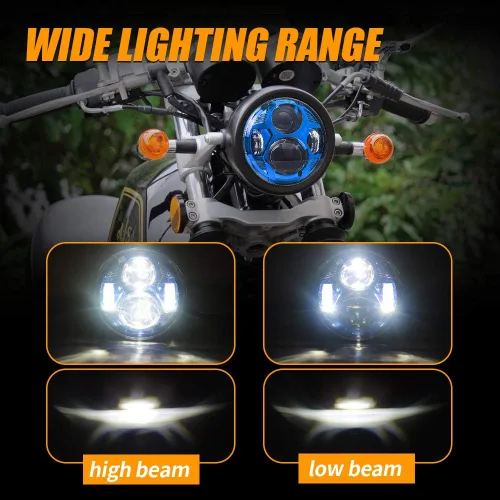 Miniatura 2 de 5-3/4 5.75 - Faro LED para motocicleta compatible con Harley Dyna Street Bob Iron 883 Sportster Super Wide Glide Low Rider Night Rod Softail Custom