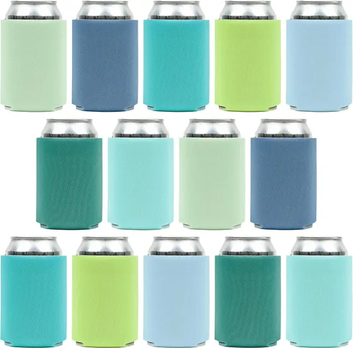 Miniatura 10 de Fundas enfriadoras de latas de cerveza en blanco (paquete de 14) mangas enfriadoras de latas de cerveza con aislamiento suave – Fundas lisas