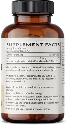 Miniatura 2 de Futurebiotics Bisglicinato de hierro 25 mg suave para el estómago, apoya la energía y la producción saludable de glóbulos rojos - Fórmula
