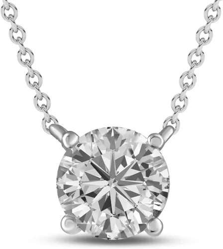 Miniatura 8 de La Joya Collares de diamantes de 1 quilate para mujer Collar de diamante solitario cultivado en laboratorio GH VS/SI Cadena de oro macizo