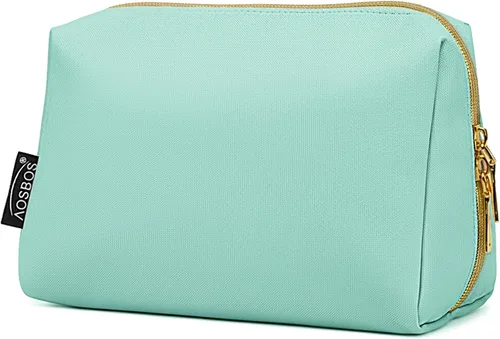 Miniatura 17 de Aosbos Bolsa de Cosméticos Neceser de Maquillaje para Mujeres, Bolsa de Cosméticos Impermeable para Viaje, Bolsa de Maquillaje para Bolso, Azul Azul