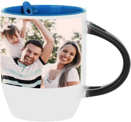 Queena Taza de café personalizada sensible al calor, taza de café mágica personalizada que cambia de color, añade foto, imagen de logotipo en tazas