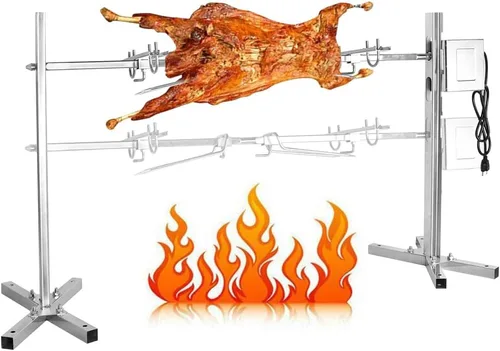 Miniatura 2 de Kit de asador de parrilla para barbacoa de hasta 220 libras, asador de asador de cerdo, resistente, para asador de cerdo, cordero, al aire libre