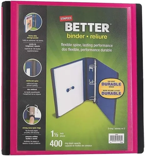 Miniatura 16 de Carpetas Better View de 1-1/2 pulgadas de STAPLES con anillos en D (blanco)