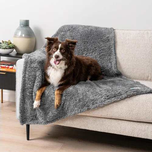 Miniatura 11 de PETAMI Manta de forro polar esponjoso para gatos y perros, gris, talla XL
