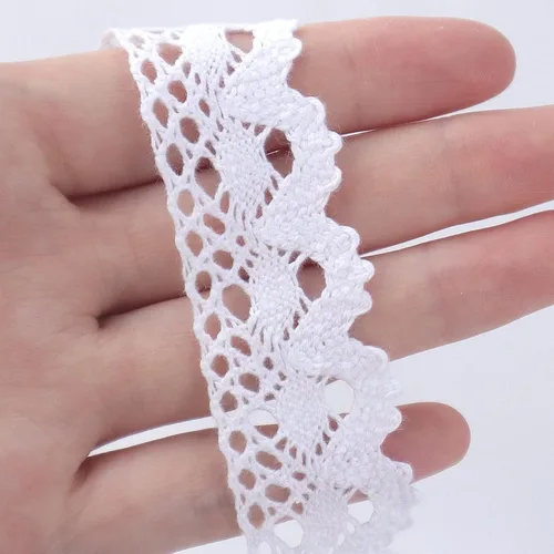 Miniatura 2 de IDONGCAI Delicado encaje nupcial blanco con borde festoneado, cinta de costura de 0.95 pulgadas de ancho, rollo de 20 yardas para vestido de novia