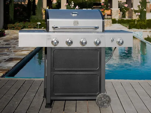 Miniatura 2 de Kenmore Parrilla de gas de 4 quemadores con quemador lateral, parrilla de barbacoa al aire libre, parrilla de gas propano, rejillas de cocción
