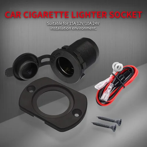 Miniatura 5 de DaierTek Enchufe de encendedor de cigarrillos de automóvil de 12 V hembra de 12 voltios de repuesto con LED azul impermeable para barco, scooter