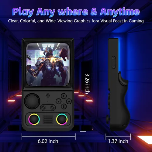 Miniatura 8 de R36TMAX - Consola de juegos de mano retro, consola de juegos retro con pantalla IPS HD de 4.0 pulgadas, consola de juegos de mano con más de 18000
