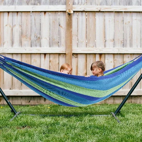 Miniatura 6 de Goutime Hamaca para niños con soporte, base de soporte para hamacas para niños con bolsa de transporte portátil para interiores, exteriores, patio