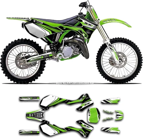 Miniatura 7 de Kit de calcomanías Kungfu Graphics para KX125 KX250 1999 2000 2001 2002, KW125KX9902001-KO