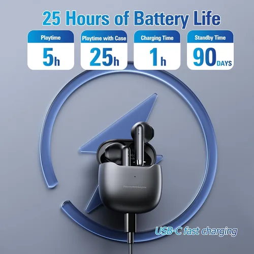 Miniatura 6 de Auriculares True Wireless Bluetooth 5.3 con micrófono para hacer ejercicio, cancelación de ruido, auriculares Blue Tooth, graves profundos, TWS, Rosa