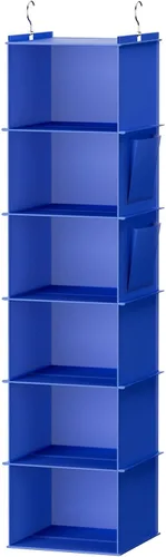 YOUDENOVA - Organizador colgante para clóset con 6 estantes de almacenamiento, azul