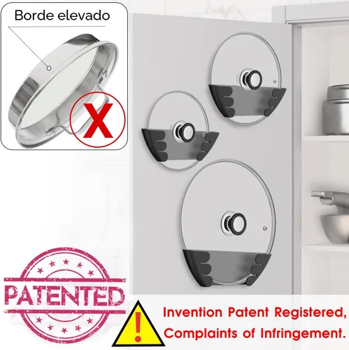Miniatura 4 de Organizador Universal de Tapas de Ollas para Gabinete - Niceyos Mejorado Patentado Paquete de 3 Organizador de Almacenamiento de Tapas de Sartenes