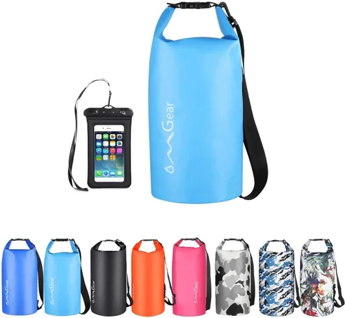 Miniatura 9 de OMGear - Bolsa seca impermeable y bolsa para teléfono, bolsa flotante de 40L/30L/20L/10L/5L para kayak, navegación, actividades al aire libre verde