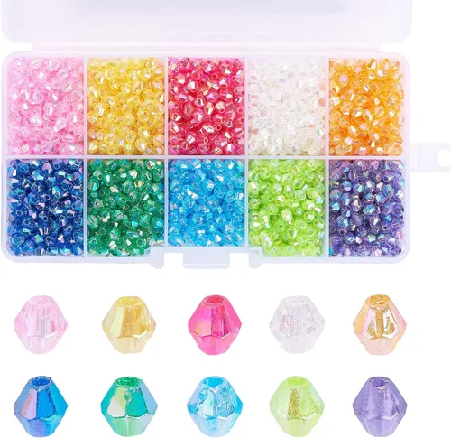 Miniatura 17 de LiQunSweet 200 cuentas acrílicas opacas de 0.315 pulgadas (0.315 in), cuentas redondas de color AB, cuentas sueltas espaciadoras para fabricación