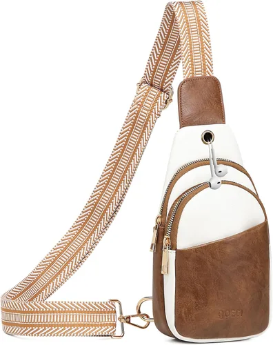QOECI Bolso bandolera pequeño para mujer, bolso cruzado de piel sintética para mujer, cangureras cruzadas, bolsa de pecho, monederos y bolsa de