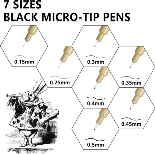 Miniatura 3 de Shuttle Art Paquete de 18 bolígrafos microlíneas, tinta impermeable de archivo, 11 colores en punta de fieltro de 0.012 in y 7 negros en tamaños