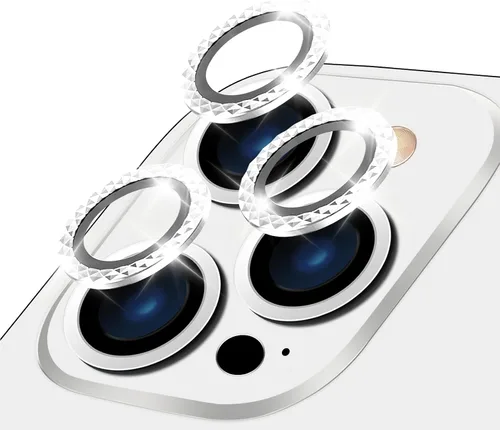 Miniatura 19 de LucBuy Protector de lente de cámara para iPhone 12 Pro Max, vidrio templado HD de alta calidad, aleación de aluminio, anillo individual, película