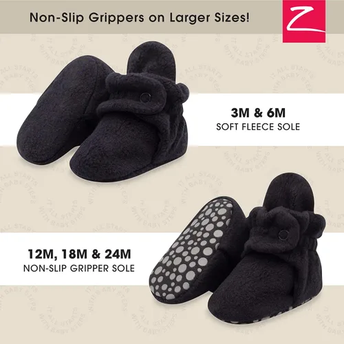 Miniatura 2 de Zutano Unisex Fleece Baby Booties, Soft Sole and Non Slip Stay On Slipper Socks for InfantToddler, Girls, Boys 3-24 Months