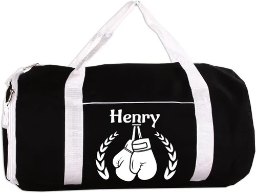 Bolsa de lona personalizada para deportegimnasio, boxeo, fútbol, gimnasia, danza, béisbol, fútbol, baloncesto, artes marciales, Negro -, Boxeo
