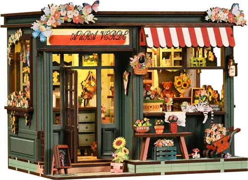 Kit de casa en miniatura para adultos y adolescentes, decoración de casa pequeña con interruptor táctil, rompecabezas de madera 3D, regalo para