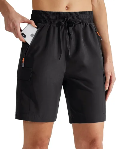 MASKERT Pantalones cortos tipo cargo de senderismo para mujer, de 5, 7, 9 pulgadas, de secado rápido, pantalones cortos de golf atléticos, ligeros,
