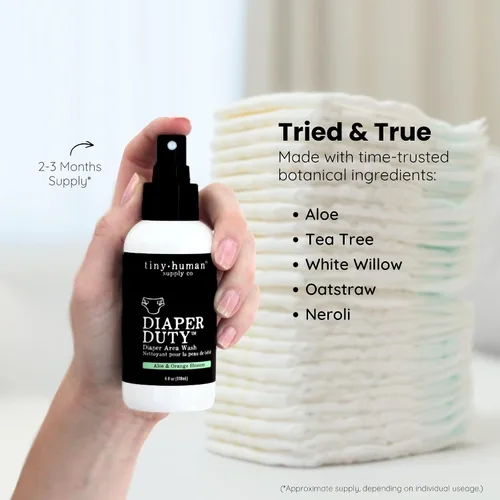 Miniatura 6 de Diaper Duty - Jabón de área para pañales, 4 onzas (1 paquete), flor de naranja y aloe, spray de limpieza suave para pañales de tela, calmante