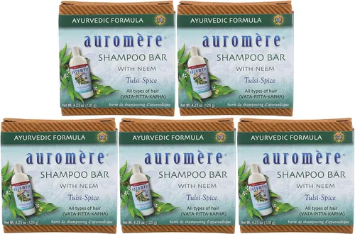 Miniatura 8 de Auromere Barra de champú ayurvédica, ecológica, hecha a mano, vegana, libre de crueldad, natural, sin OMG, todo en una barra para jabón y champú