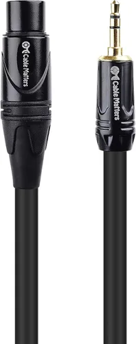 Miniatura 7 de Cable Matters Cable XLR de 0.138 in a XLR – 6 pies, macho a hembra 1/8 a XLR, cable XLR hembra a 0.138 in para DSLR, videocámara DV, grabadora