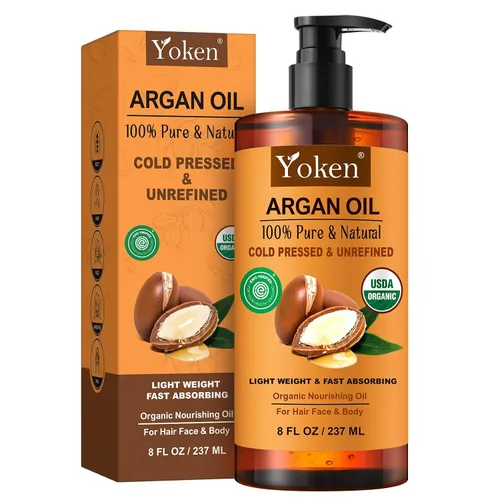 Miniatura 8 de Yoken Aceite de argán orgánico USDA para el cabello, aceite de argán puro y natural de Marruecos, aceite de argón para el cabello, cuero cabelludo