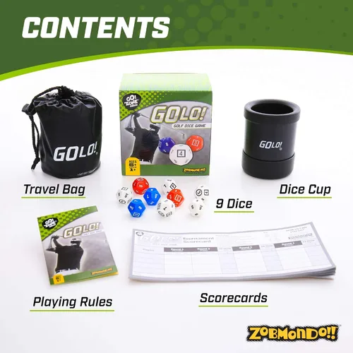 Miniatura 3 de Zobmondo!! GOLO Juego de dados de golf para golfistas, familias y niños Divertido juego portátil para el hogar, viajes, camping, vacaciones