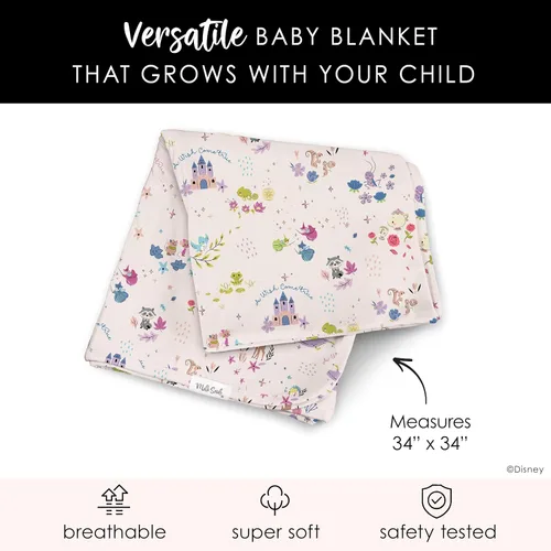 Miniatura 5 de Milk Snob Disney A Wish Come True Manta de Arrullo para Bebé Niño/Niña, Suave de Recepción, Seguridad y Juego, Ropa de Cama para Bebé Recién Nacido