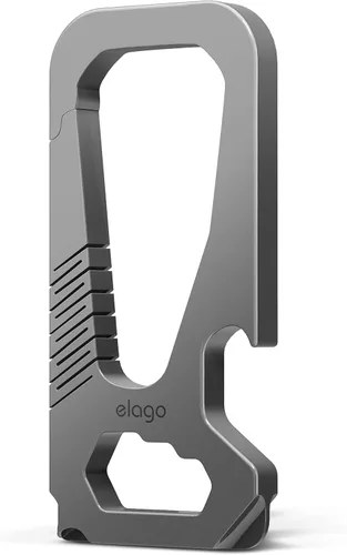 Miniatura 8 de elago Llavero mosquetón EDC de titanio multiherramienta con destornillador, cabeza plana, llave hexagonal, regla, abrebotellas, multifuncional