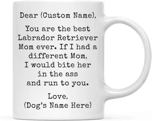 Miniatura 37 de Andaz Press Taza de café personalizada divertida con texto en inglés "Dog Mom", regalo de broma para la mejor mamá de perro cocker spaniel, muerde