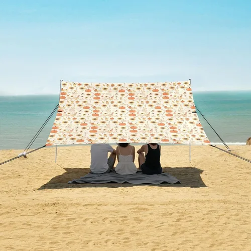Miniatura 5 de Ramo de calabazas otoñales de girasol, tienda de campaña y toldo de playa de fácil instalación para viajes familiares, picnics y campamentos