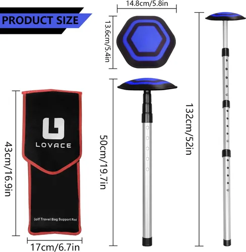 Miniatura 4 de Sistema de soporte de bolsa de viaje de golf, kit de protección de viaje de club de golf
