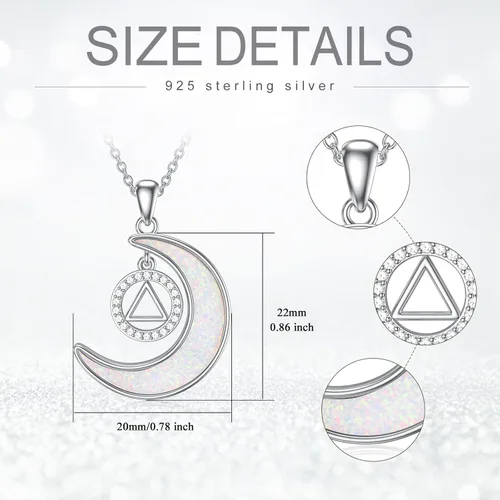 Miniatura 3 de KQF DragonflyHummingbirdHedgehogOwlSobrietyAngel Wings Necklace Sterling Silver Moon Necklace Dragonfly Gifts For Dragonfly Lovers Gifts Wife Mom