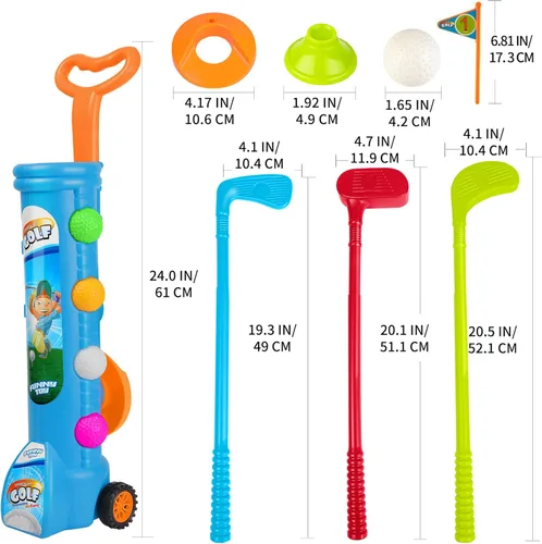 Miniatura 4 de Liberry Juguetes para niños de 2, 3, 4, 5 años, regalo de Navidad, cumpleaños, juego de palos de golf para niños