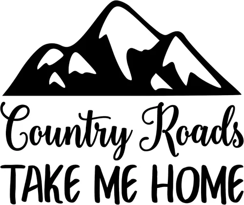 Miniatura 3 de Blanco Country Roads Take Me Home - Calcomanía de vinilo de 6 pulgadas de ancho x 5 pulgadas de alto Vida campestre Adhesivo troquelado