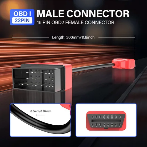 Miniatura 6 de Autel Cable adaptador original OBD2 para vehículos Toyota, 22Pin OBD1 a 16Pin OBDII convertidor de coche, compatible con OBD II herramienta